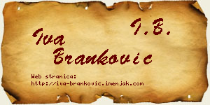 Iva Branković vizit kartica